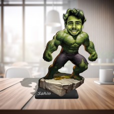 Kişiye Özel Karikatür Figür I Ahşap Masa Biblo I Hulk